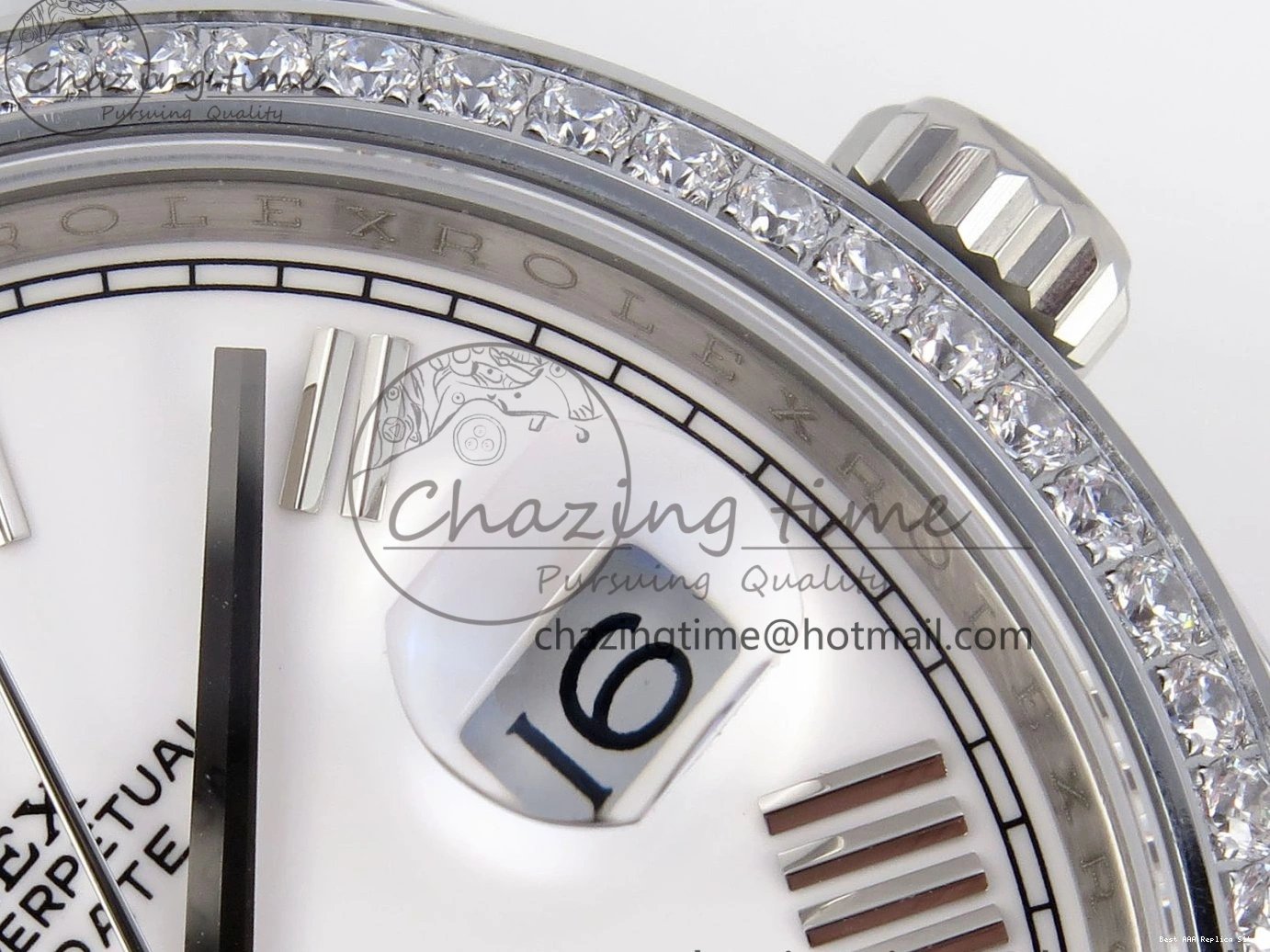 Good Copy Rolex Watches GSF Dial Bezel White Sustainable A 1920 40 SS Roman on Weight DayDate Diamonds Bracelet Gain President 1227